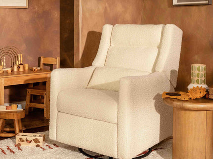 M11286PWB,Babyletto,Kiwi Plus Power Glider Recliner w/ Power Headrest in Performance Ivory Boucle
