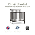 M15398UR,Namesake,Winston 4-in-1 Convertible Mini Crib in Vintage Iron