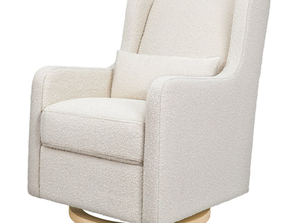M22187WBLB,Babyletto,Wally Swivel Glider in Ivory Boucle w/Light Wood Base