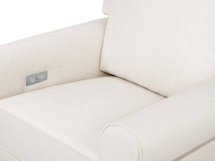 B17787PNET,Monogram by Namesake,Monroe Pillowback Power Recliner in Performance Natural Eco-Twill
