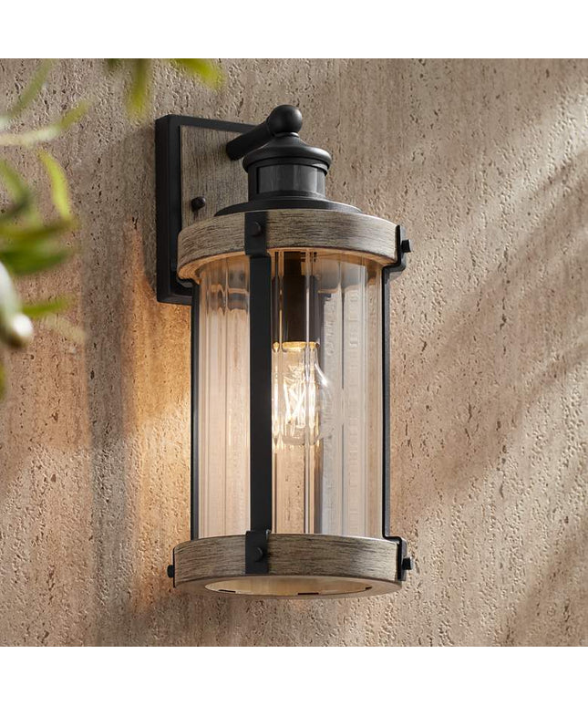 John Timberland 15 1/2" Gray Dual-Bright Motion Sensor Outdoor Light