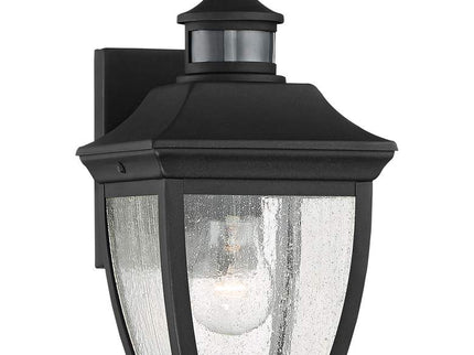 John Timberland Beaufort 12" Black Motion Sensor Outdoor Wall Light