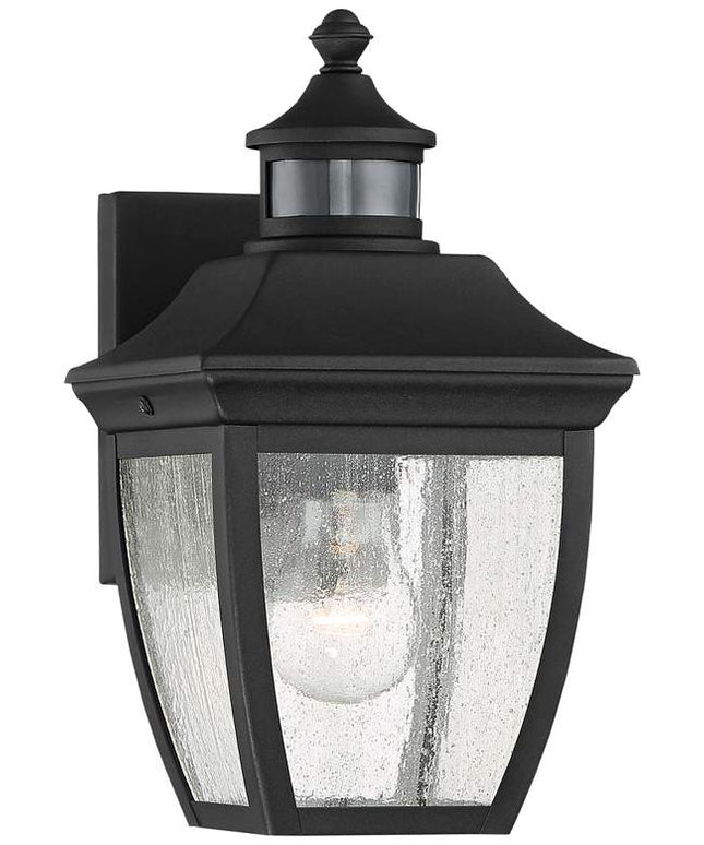 John Timberland Beaufort 12" Black Motion Sensor Outdoor Wall Light