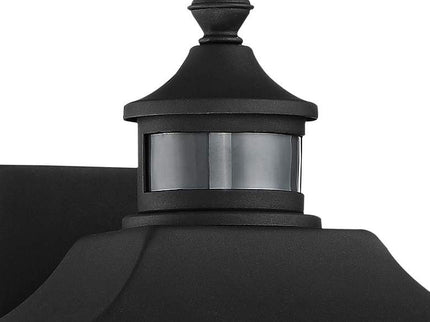 John Timberland Beaufort 12" Black Motion Sensor Outdoor Wall Light