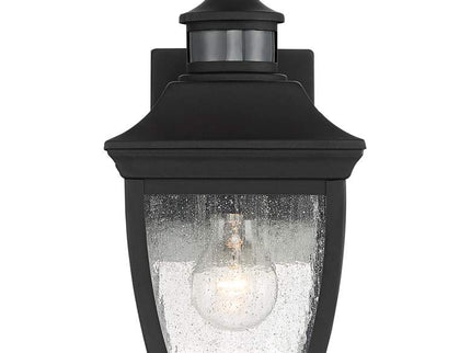 John Timberland Beaufort 12" Black Motion Sensor Outdoor Wall Light