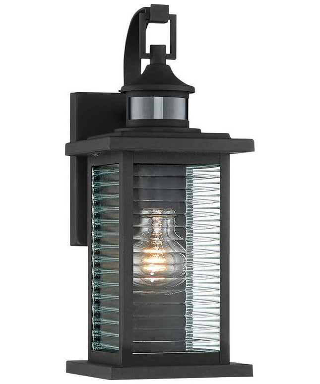 John Timberland Cameron 13 3/4" Black Motion Sensor Outdoor Wall Light