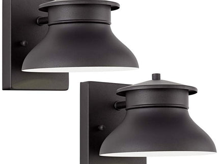 John Timberland Danbury 5" High Black LED Wall Sconce Set of 2