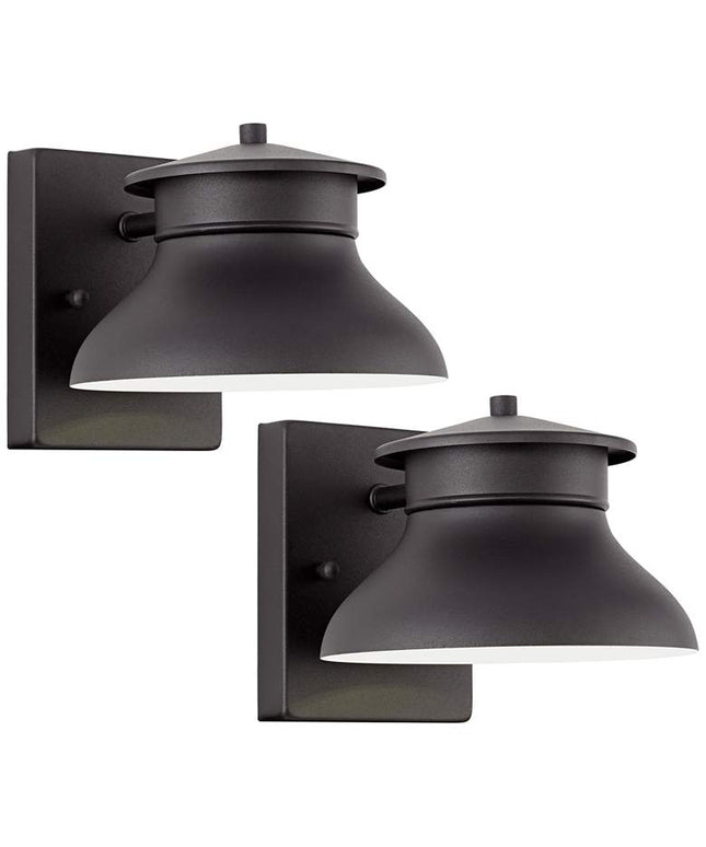 John Timberland Danbury 5" High Black LED Wall Sconce Set of 2
