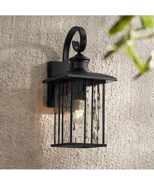 John Timberland Deaver 15 1/2" Matte Black Motion Sensor Outdoor Light