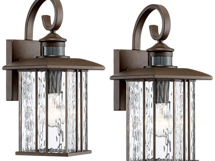 John Timberland Deaver 15 1/4" Bronze Motion Sensor Outdoor Lights Set