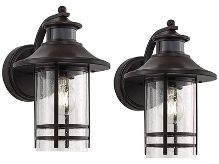 John Timberland Galt 11 1/4" Bronze Motion Sensor Outdoor Lights Set