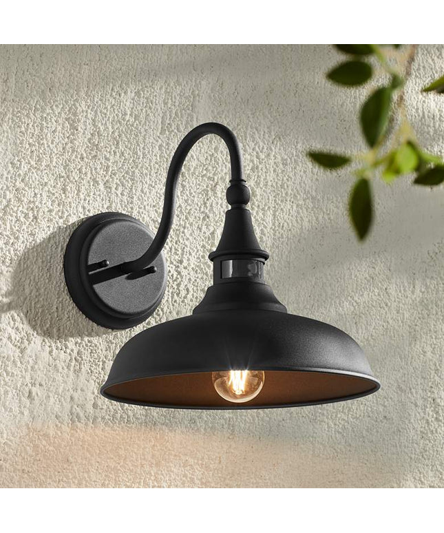 John Timberland Gough 12 1/2" Black Motion Sensor Outdoor Barn Light