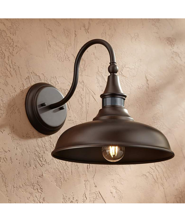 John Timberland Gough 12 1/2" Bronze Motion Sensor Outdoor Barn Light