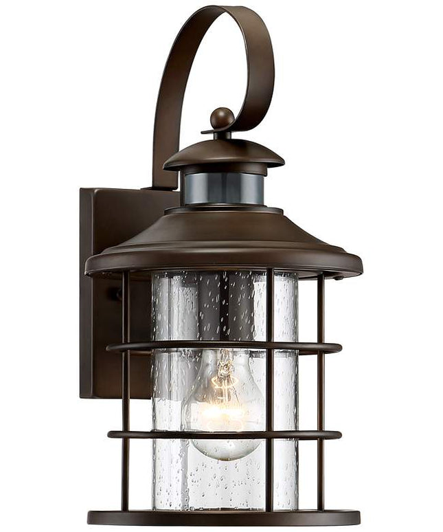 John Timberland Hogan 14" High Bronze Motion Sensor Outdoor Wall Light