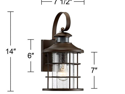 John Timberland Hogan 14" High Bronze Motion Sensor Outdoor Wall Light