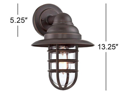 John Timberland Marlowe 13 1/4" High Bronze Cage Wall Sconces Set of 2