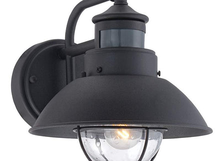 John Timberland Oberlin 9" Black Dusk to Dawn Motion Sensor Barn Light
