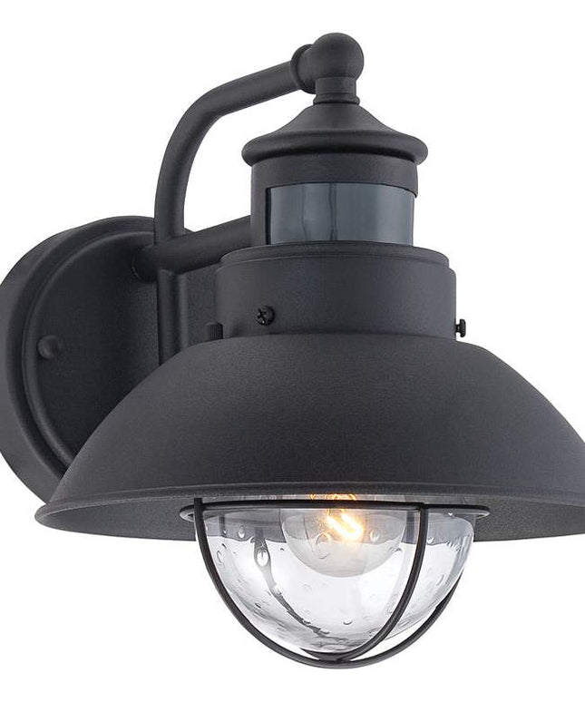 John Timberland Oberlin 9" Black Dusk to Dawn Motion Sensor Barn Light
