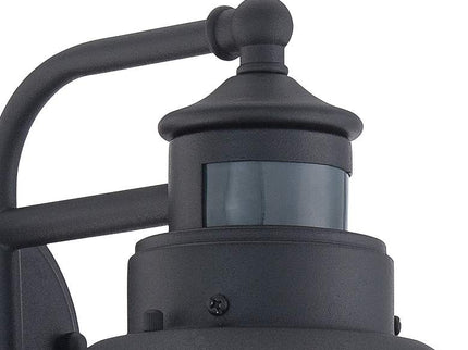 John Timberland Oberlin 9" Black Dusk to Dawn Motion Sensor Barn Light