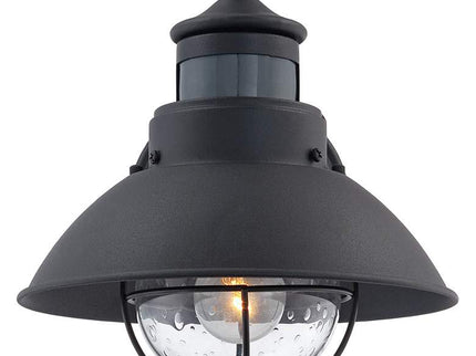 John Timberland Oberlin 9" Black Dusk to Dawn Motion Sensor Barn Light