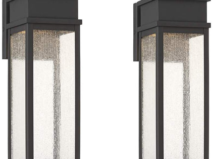 John Timberland Sintef 14 1/4" Sand Black LED Outdoor Lights Set of 2