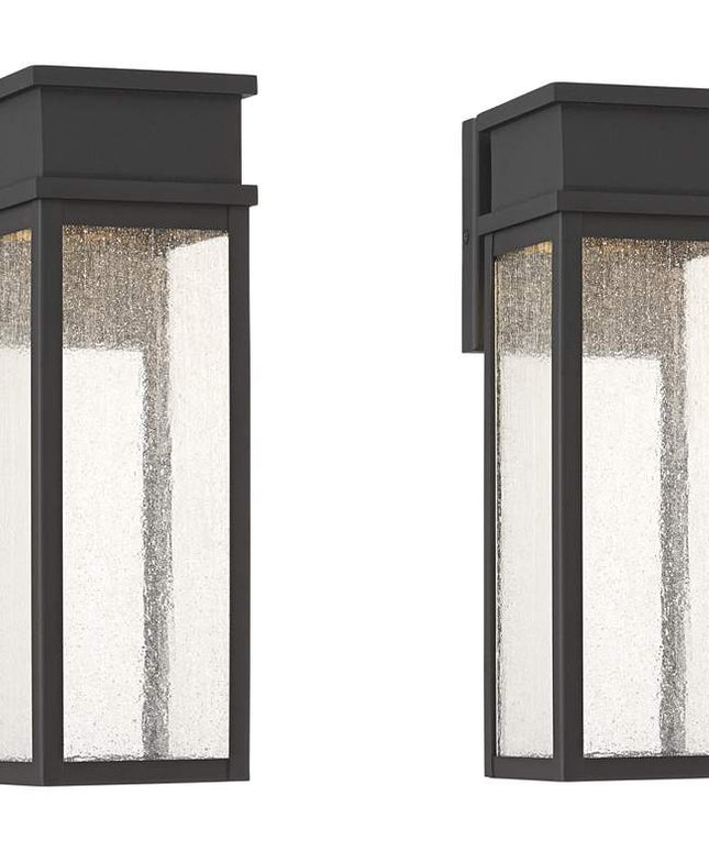 John Timberland Sintef 14 1/4" Sand Black LED Outdoor Lights Set of 2