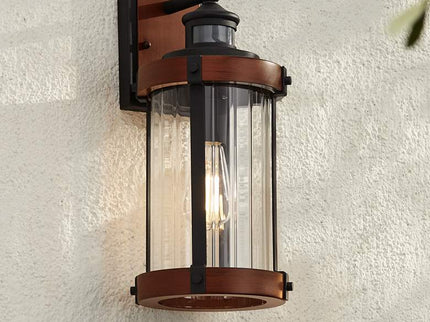 John Timberland Stan 15 1/2" Black Motion Sensor Outdoor Wall Light