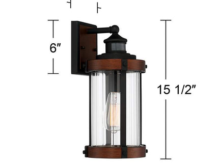 John Timberland Stan 15 1/2" Black Motion Sensor Outdoor Wall Light