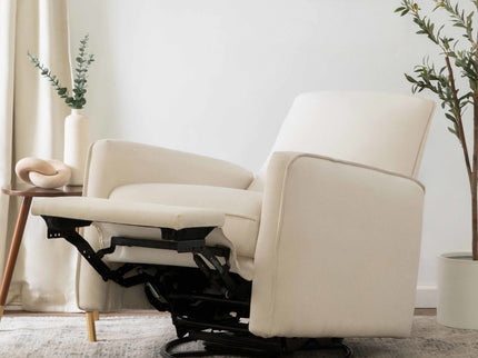 M19387PCMEW,DaVinci,Penny Swivel Recliner in Performance Cream Eco-Weave