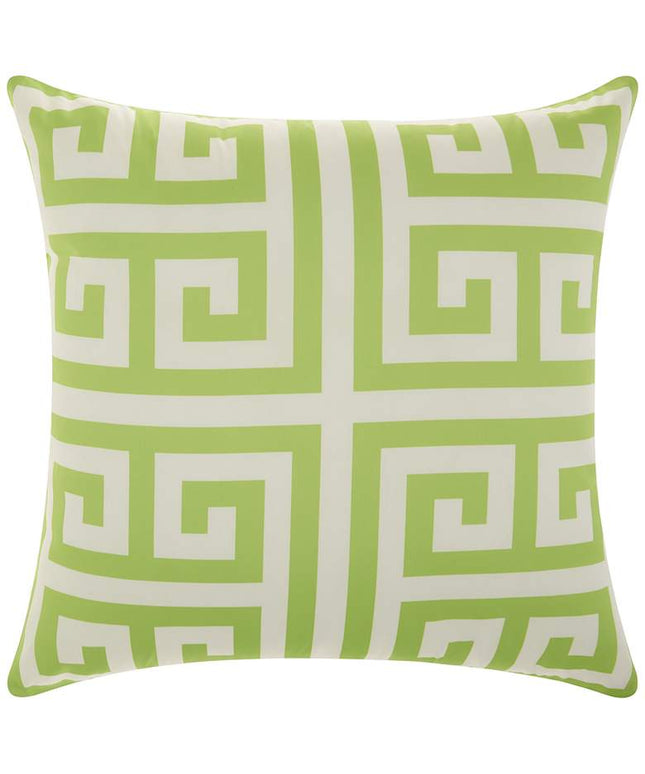 Jordy Apple Green Greek Key 20" Square Indoor/Outdoor Pillow