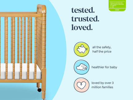 M7398HY,DaVinci,Jenny Lind 3-in-1 Convertible Mini Crib in Honey