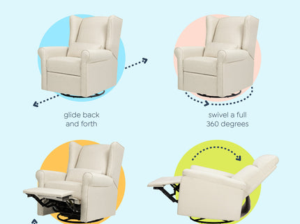 M21887NO,DaVinci,Hayden Recliner and Swivel Glider in Natural Oat