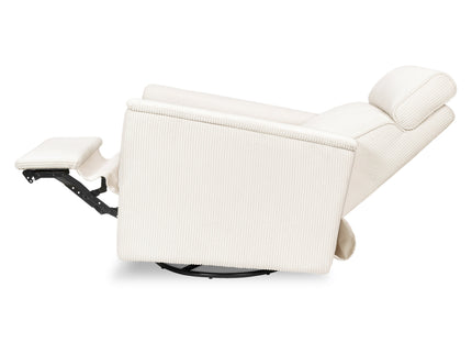 B17186YC,Monogram by Namesake,Willa Plus Power Glider Recliner w/ Power Headrest in Ivory Corduroy
