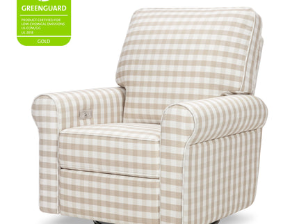 B17787TGH,Monogram by Namesake,Monroe Pillowback Power Recliner in Tan Gingham