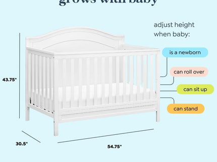 M12801W,DaVinci,Charlie 4-in-1 Convertible Crib in White