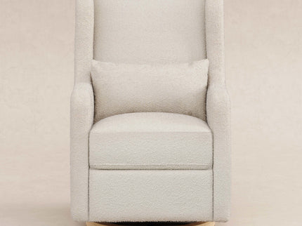 M22187WBLB,Babyletto,Wally Swivel Glider in Ivory Boucle w/Light Wood Base