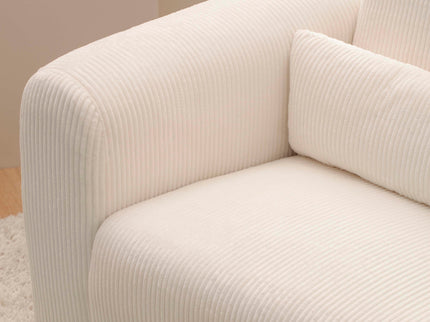 M10287YCLB,Babyletto,Tuba Glider in Ivory Corduroy with Light Wood Base