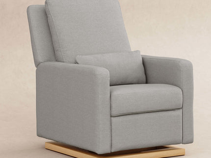 M23085PGEWLB,Babyletto,Sigi Glider Recliner w/ Electronic Control and USB in Performance Grey Eco-Weave w/Light Wood Base
