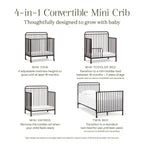M15398UR,Namesake,Winston 4-in-1 Convertible Mini Crib in Vintage Iron