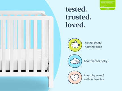 F11901W,Carter's,Colby 4-in-1 Low-profile Convertible Crib in White Finish