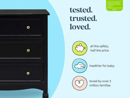 M5523E,DaVinci,Kalani 3-Drawer Dresser in Ebony