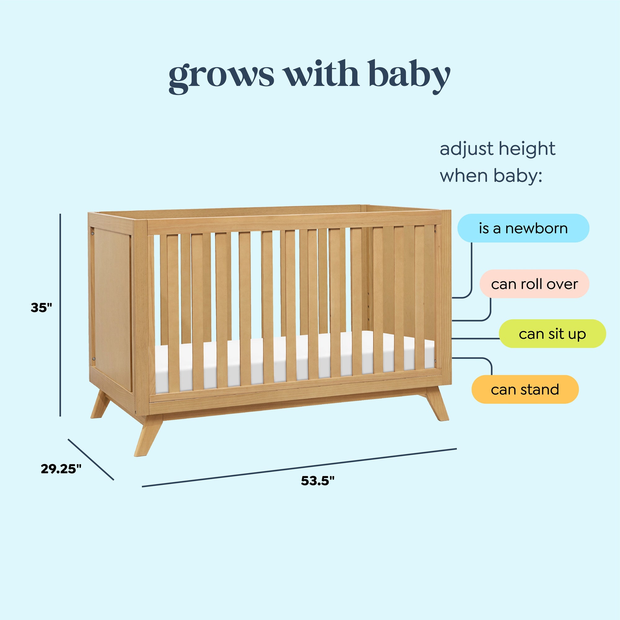 M22501HY,DaVinci,Otto 3-in-1 Convertible Crib in Honey
