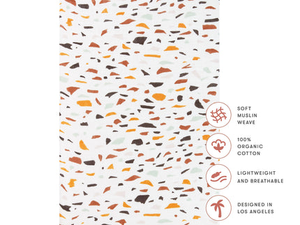 T29134,Babyletto,Terrazzo Muslin All-Stages Bassinet Sheet in GOTS Certified Organic Cotton