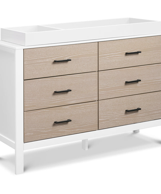 F23226WCWD,Carter's,Radley 6-Drawer Dresser in White & Coastwood