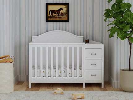 M12881W,DaVinci,Charlie 4-in-1 Convertible Mini Crib & Changer in White