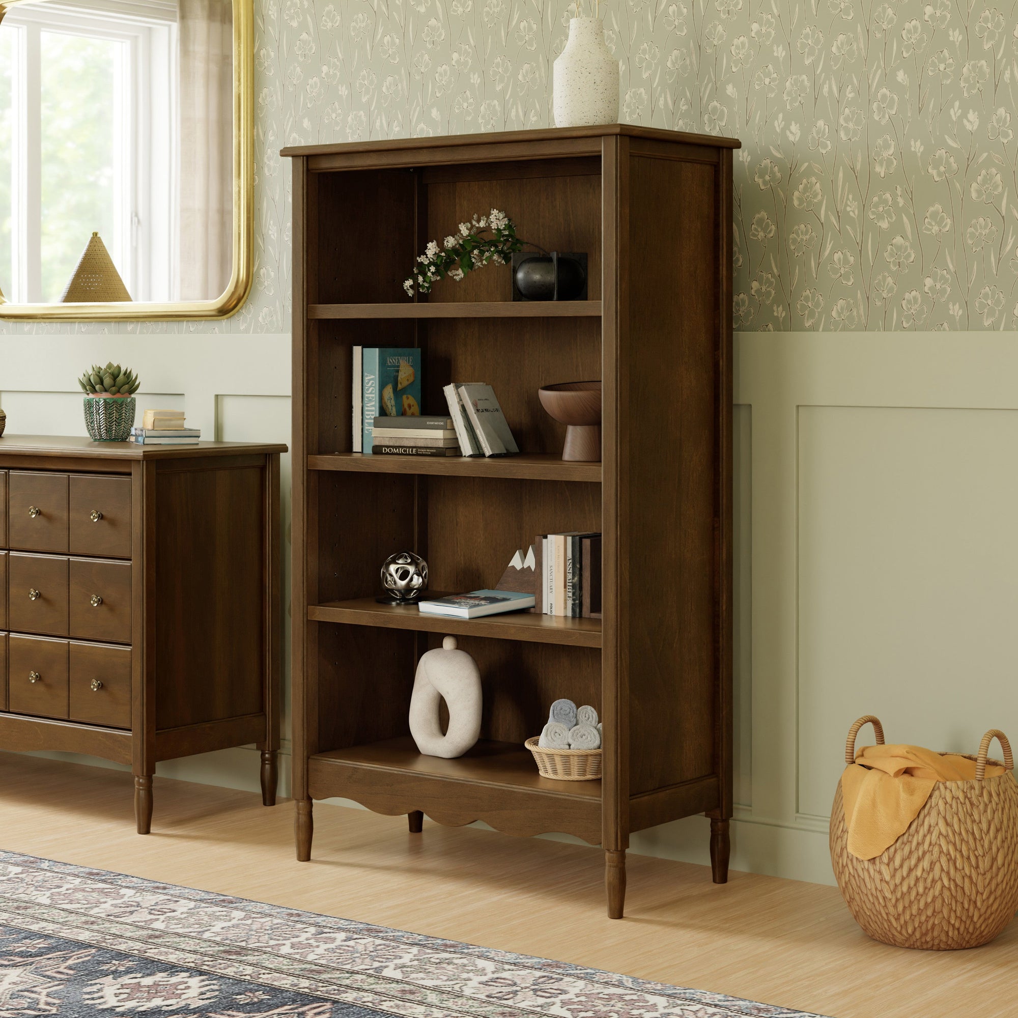 M7114NL,Namesake,Liberty Assembled Bookcase in Natural Walnut