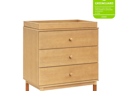 M12923HYVTL,Babyletto,Gelato 3-Drawer Changer Dresser  leather feet w/Removable Changing Tray in Honey
