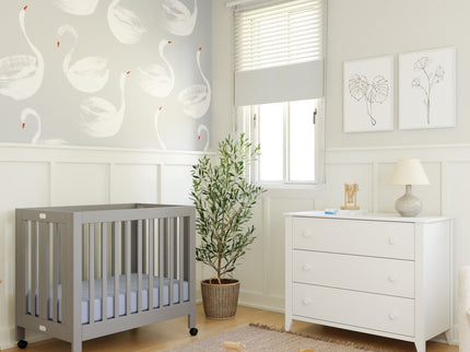 M6698G,Babyletto,Origami Mini Crib in Grey Finish