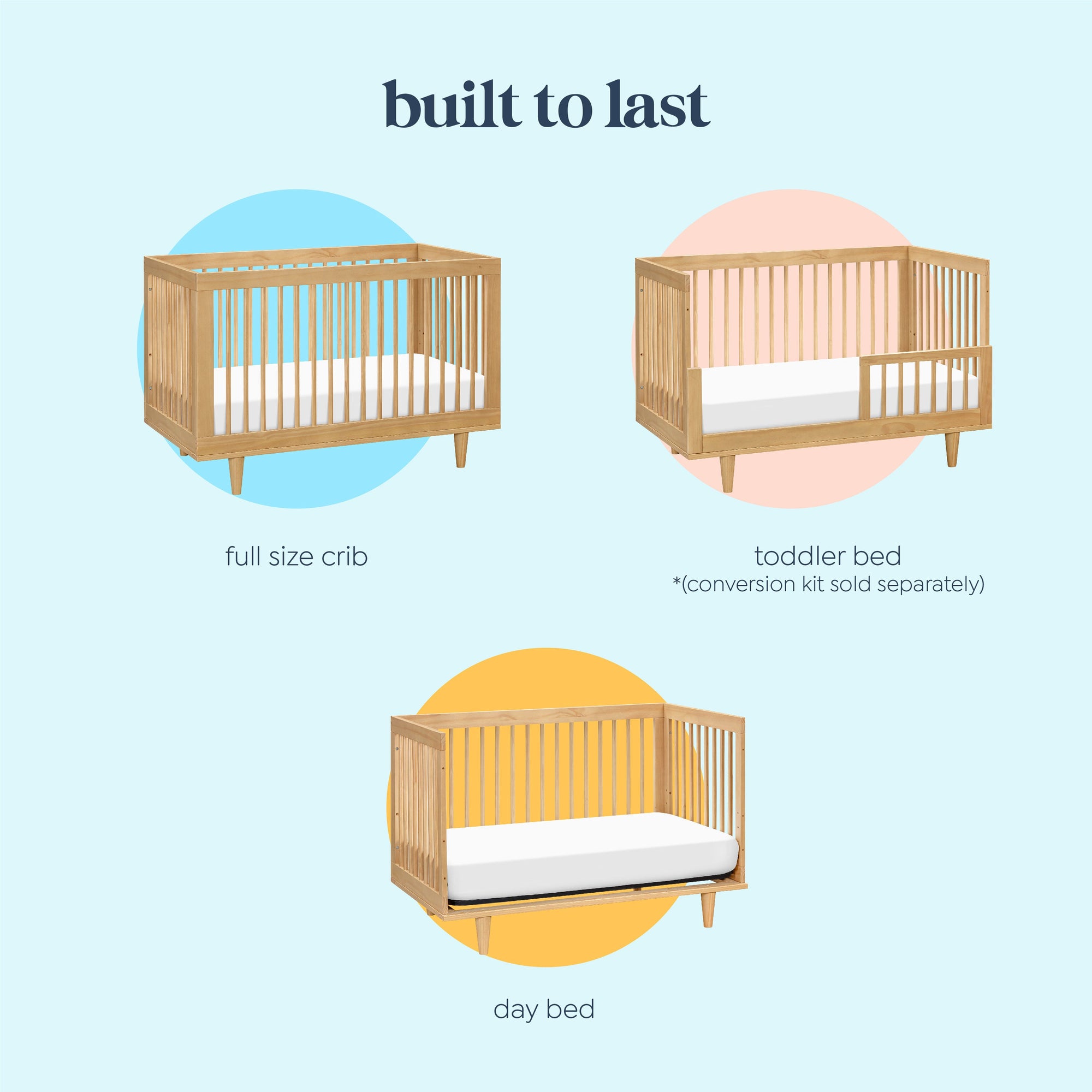 W4901HY,DaVinci,Marley 3-In-1 Convertible Crib in Honey