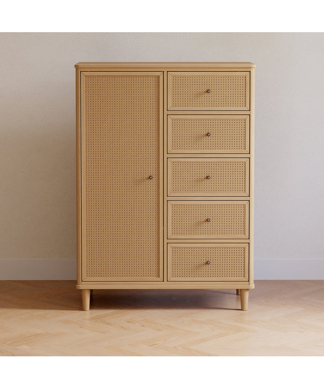 M23727HYHC,Namesake,Marin Chifforobe  Assembled in Honey and Honey Cane